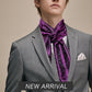 Purple Floral In Black Paisley Silk Scarf and Tie - Masculine Clothes