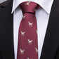 Burgundy Dinosaur Silk Tie Set - Masculine Clothes