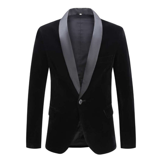 Black Velvet Tuxedo Jacket - Masculine Clothes