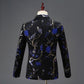 Gold, Blue, Red and Green Leaves Tuxedo Jacket - Masculine Clothes