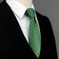 White Polka Dots In Green XL Tie Set - Masculine Clothes