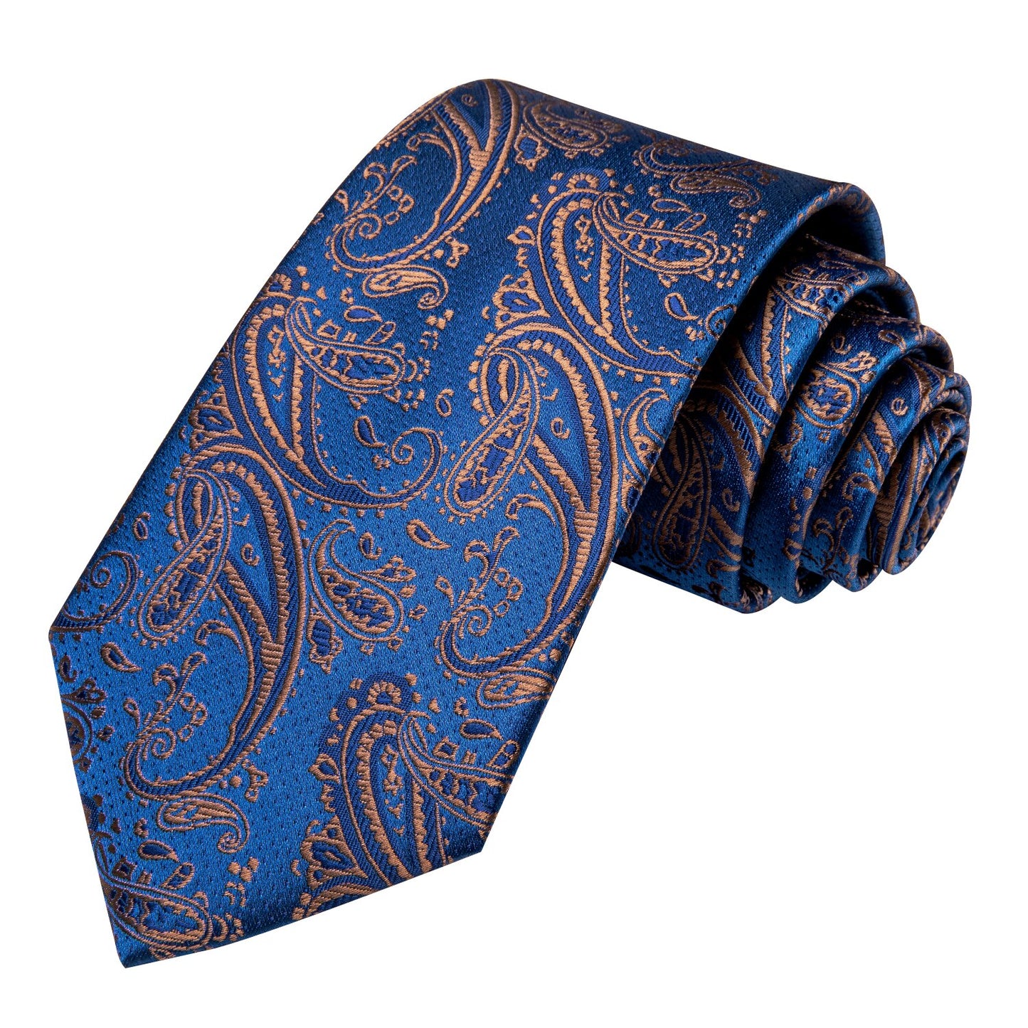 Luxury Gold Floral In Navy Blue Paisley Tie Set - Masculine Clothes