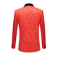 Red Floral Tuxedo Jacket - Masculine Clothes