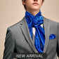 Royal Blue Floral Paisley Silk Scarf and Tie - Masculine Clothes