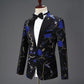Gold, Blue, Red and Green Leaves Tuxedo Jacket - Masculine Clothes