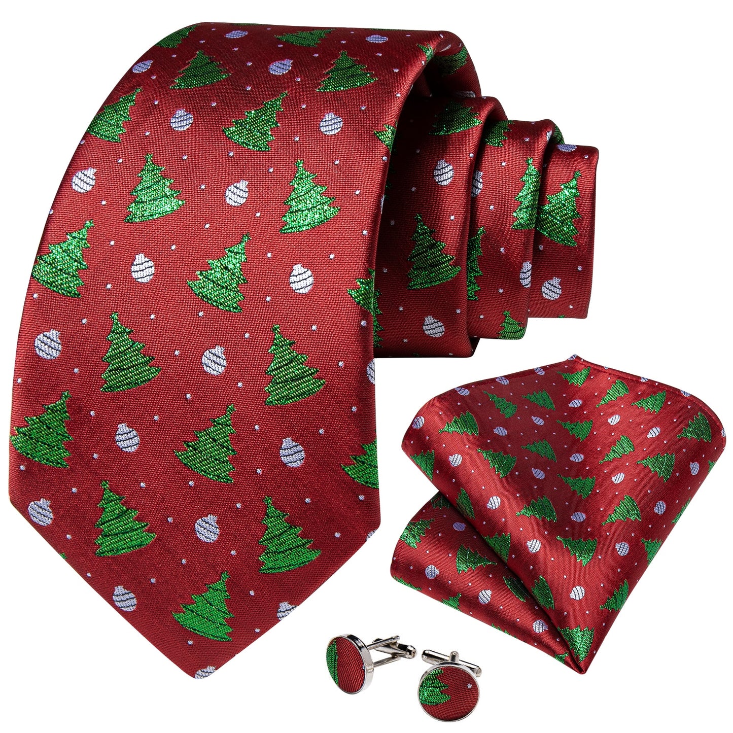 Christmas Tree with Balls In Red Tie Set