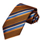 Orange and Faded Blue Striped Silk Tie Set - Masculine Clothes