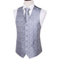Silver Gray Silk Vest Set - Masculine Clothes