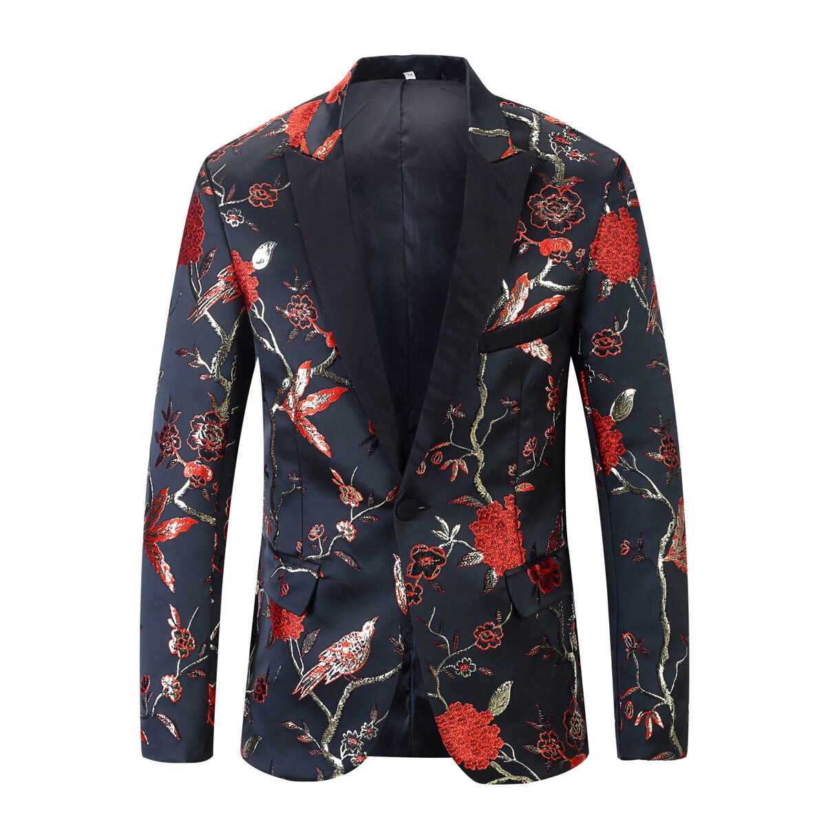 Gold, Blue, Red and Green Leaves Tuxedo Jacket