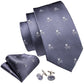 Skull In Gray Silk Tie Set - Masculine Clothes