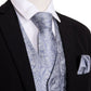 Silver Gray Silk Vest Set - Masculine Clothes