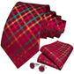 Colorful Checkered Tie Set with Tie Ring and Brooch - Masculine Clothes