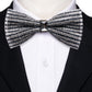 White Rhinestone with Black Beads Bow Tie