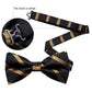 Gold Stripes In Black Silk Bowtie