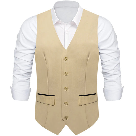 Plain Khaki Vest with Two Pockets