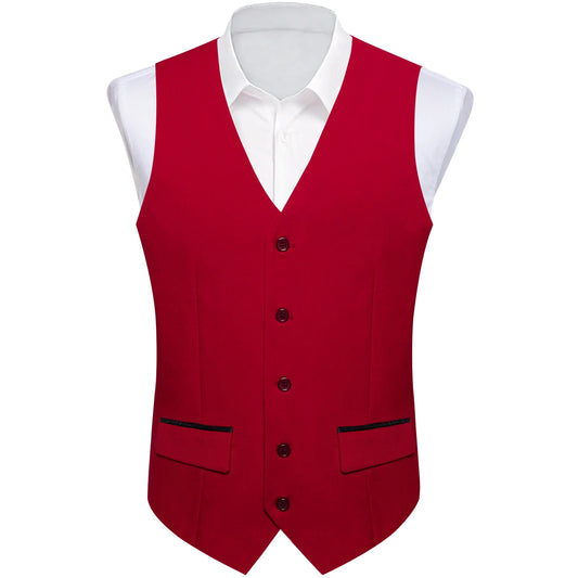 Plain Red Vest with Two Pockets