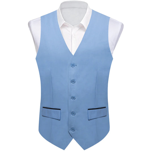 Plain Powder Blue Vest with Two Pockets