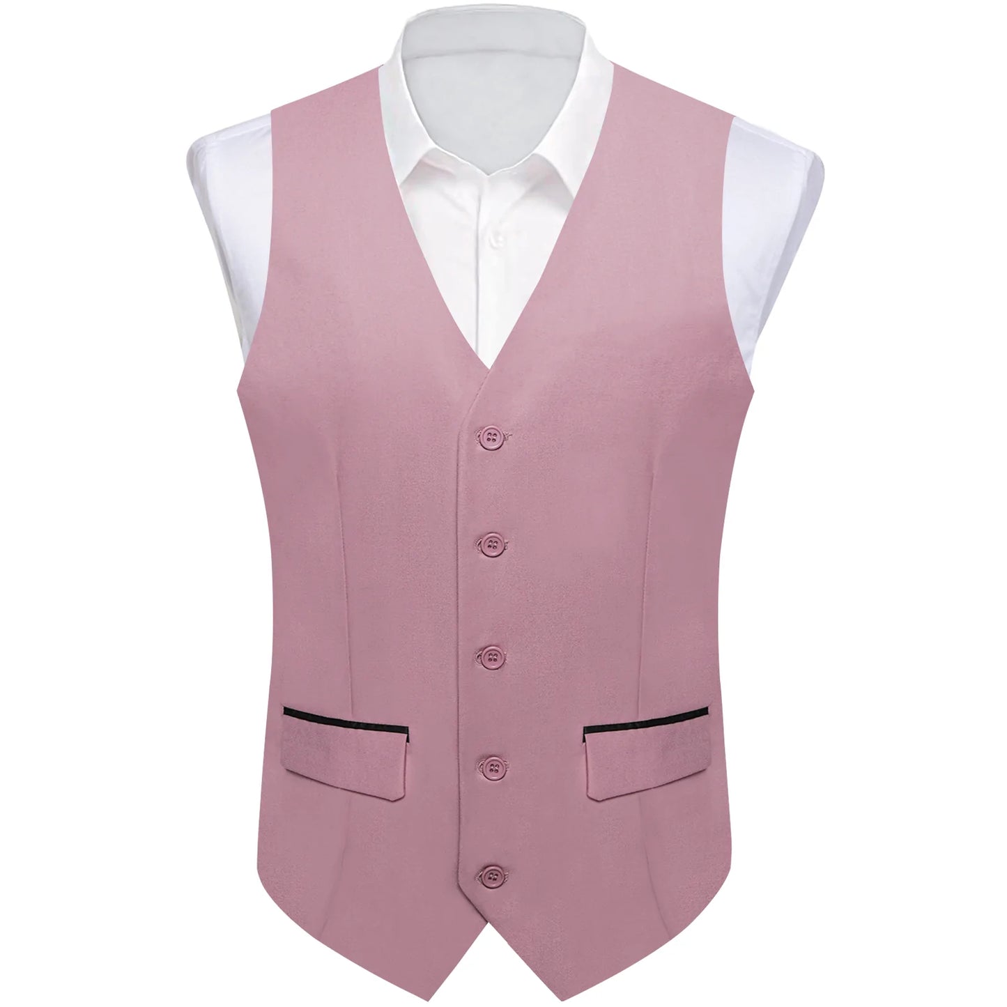 Pink Plain Vest with Two Pockets