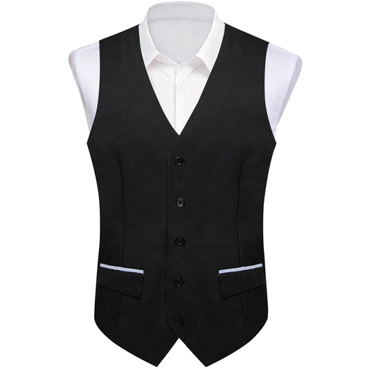 Plain Black Vest with Two Pockets