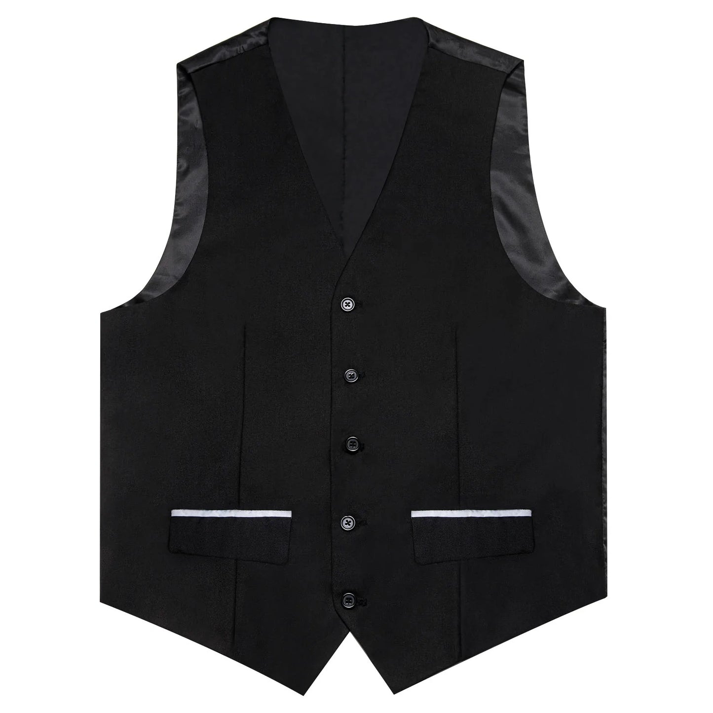 Plain Black Vest with Two Pockets