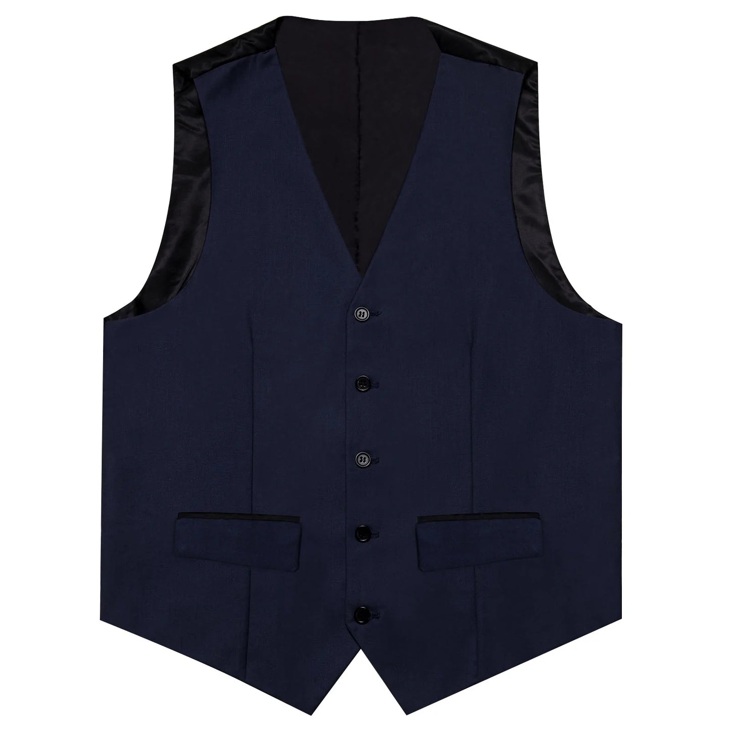 Dark Blue Plain Vest with Two Pockets