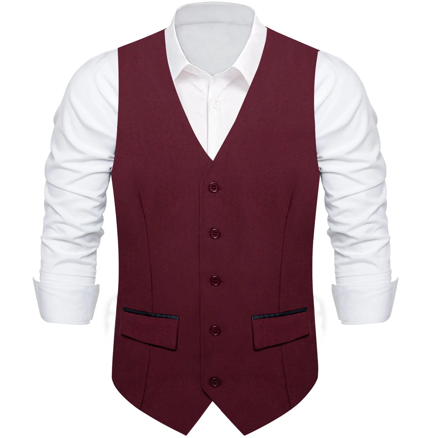 Plain Maroon Vest with Two Pockets