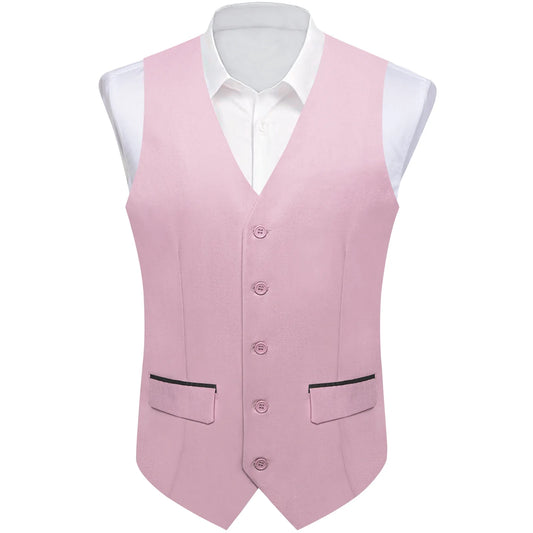 Light Pink Plain Vest with Two Pockets