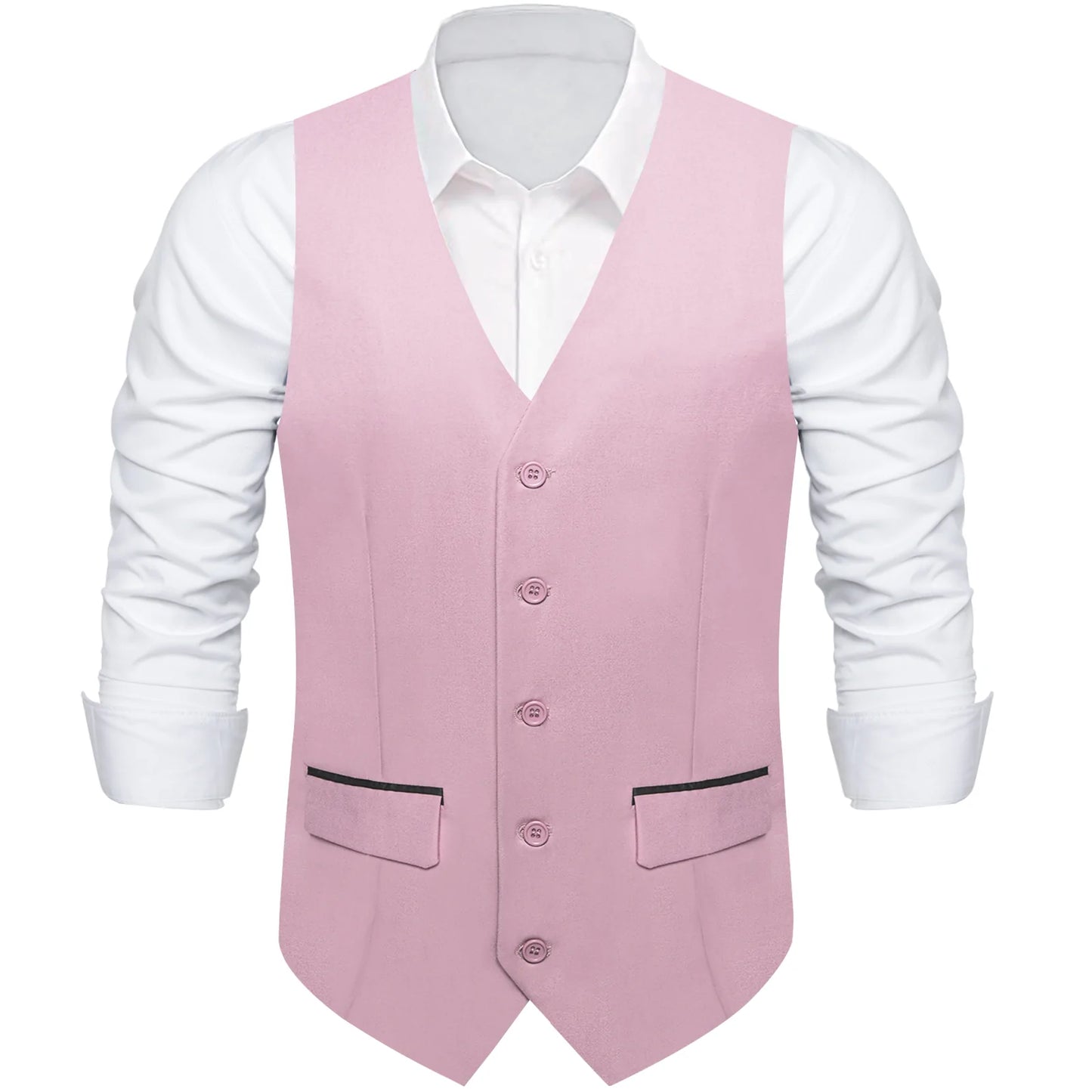 Pink Plain Vest with Two Pockets