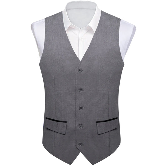 Light Gray Plain Vest with Two Pockets