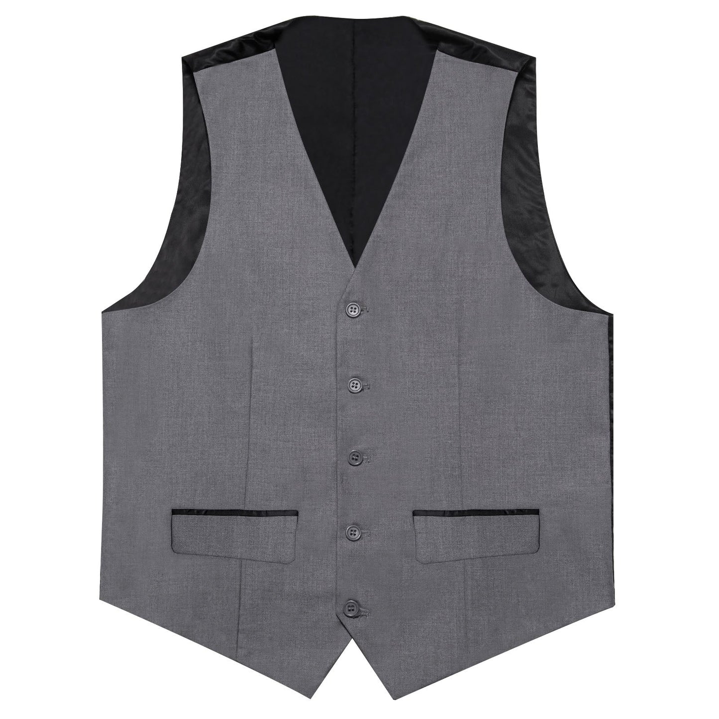 Light Gray Plain Vest with Two Pockets