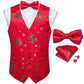 Gold Xmas Decor In Red Vest Set - Masculine Clothes