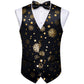 Gold Xmas Decor In Black Vest Set - Masculine Clothes