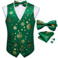 Gold Xmas Decor In Green Vest Set - Masculine Clothes