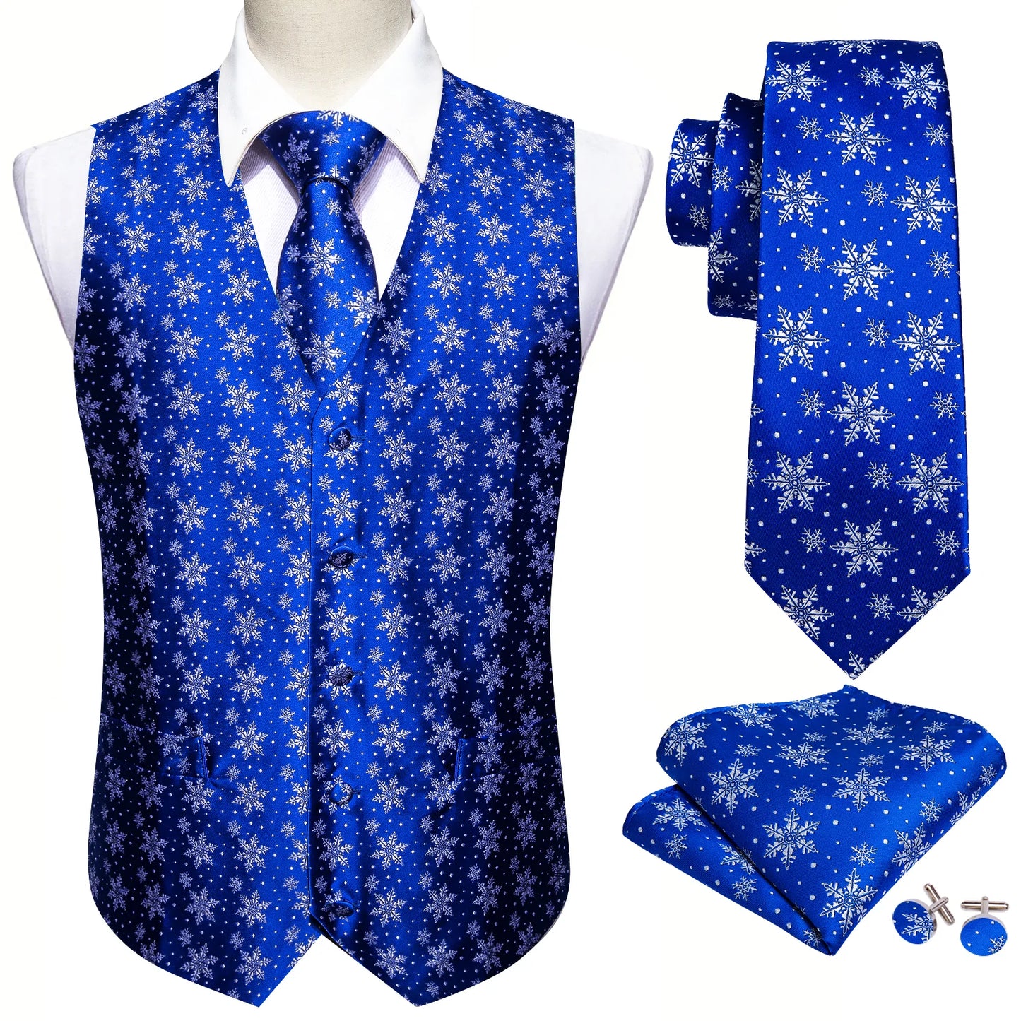 Snowflakes In Blue Vest Set