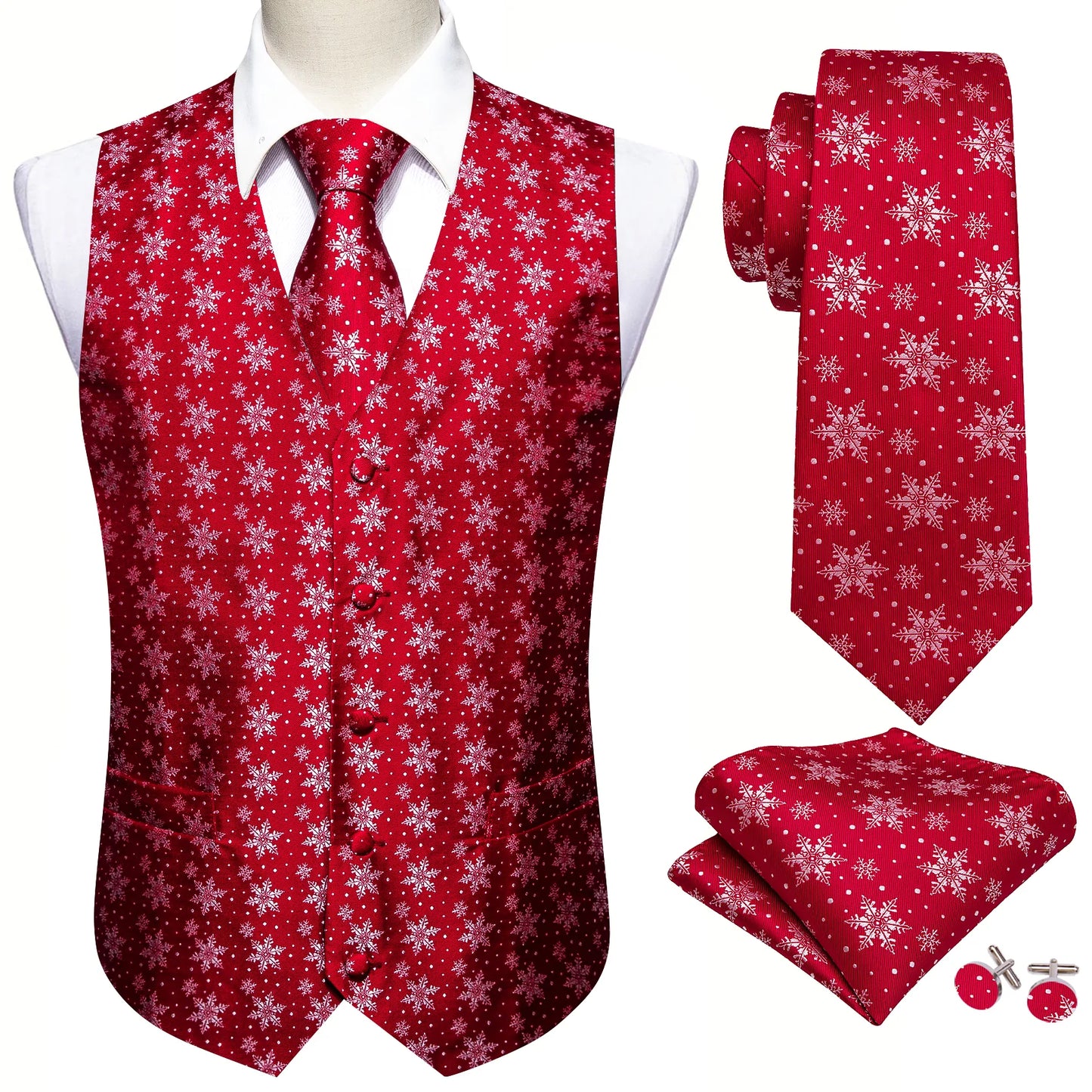 Snowflakes In Red Vest Set