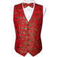Green Reindeer In Red Silk Vest - Masculine Clothes