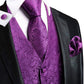 Lilac Floral Silk Vest Set