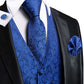 Blue Floral Silk Vest Set - Masculine Clothes