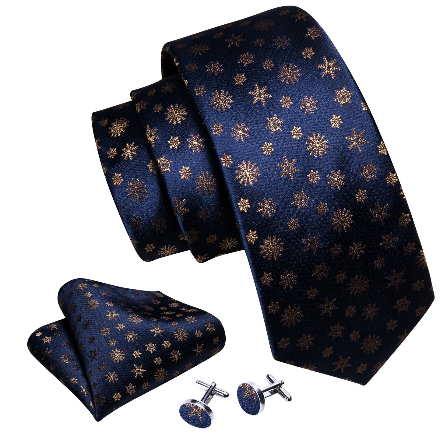 Gold Starry Night Tie Set In Blue