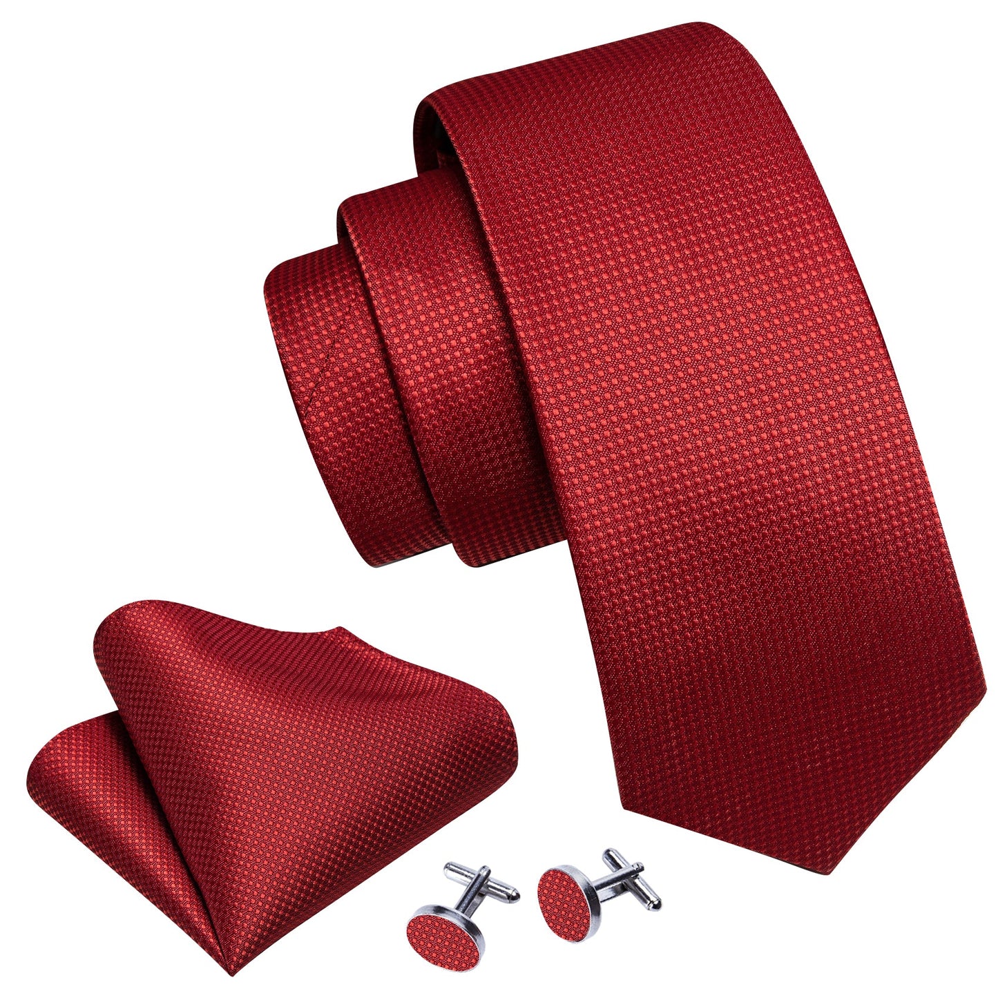 Red Classic Plaid Tie Set