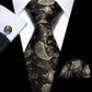 Choco Latte Leaves Silk Tie Set - Masculine Clothes