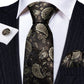 Choco Latte Leaves Silk Tie Set - Masculine Clothes