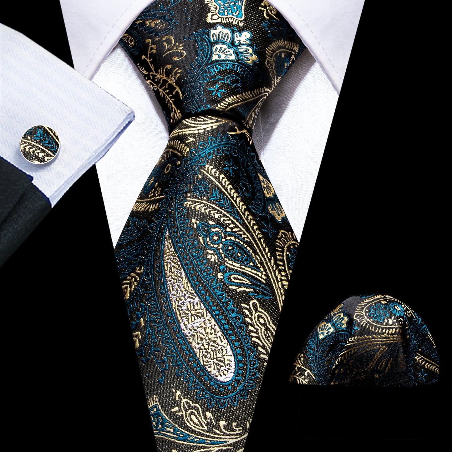 Luxury Floral In Green Tie Set