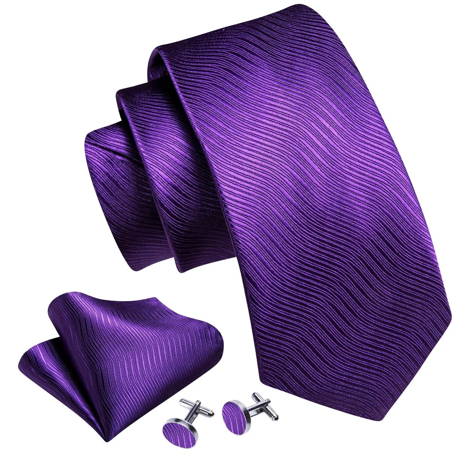 Premium Lavender Plain Silk Tie Set