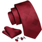 Luxury Burgundy Red Plaid Silk Tie Set - Masculine Clothes