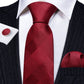 Luxury Burgundy Red Plaid Silk Tie Set - Masculine Clothes