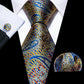 Luxury Sunset Blue Leaves Paisley Tie Set - Masculine Clothes
