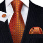 Sparkling Rusty Orange Silk Tie Set