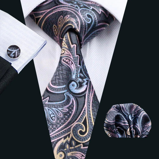 Light Colours Leaves Silk Tie Set