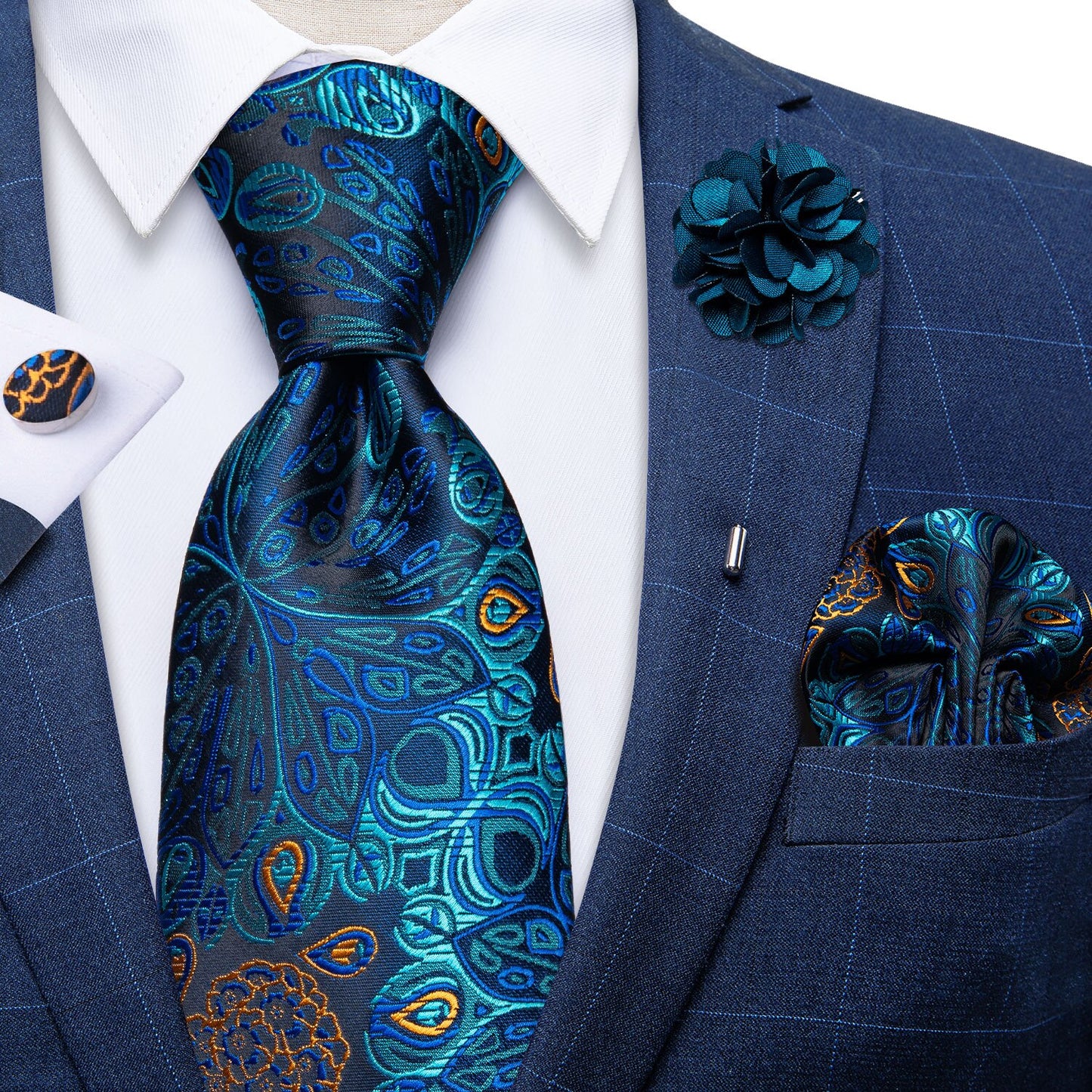 Tie Set with Tie Ring and Brooch